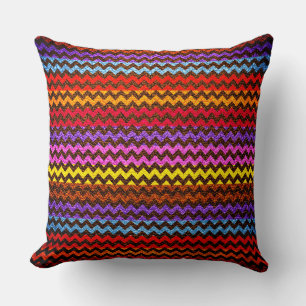 Colourful Chevron Stripes Leather Look #55 Cushion