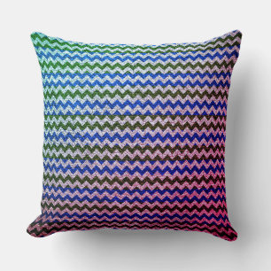 Colourful Chevron Stripes Leather Look #76 Cushion
