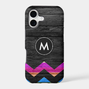 Colourful Chevron Stripes On Wood #11