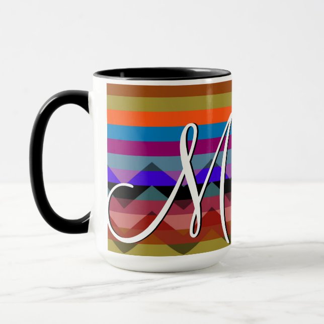 Colourful Chevron Stripes Pattern #2 Mug (Left)