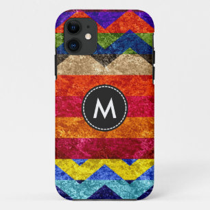 Colourful Chevron Stripes Vintage #12 iPhone 11 Case