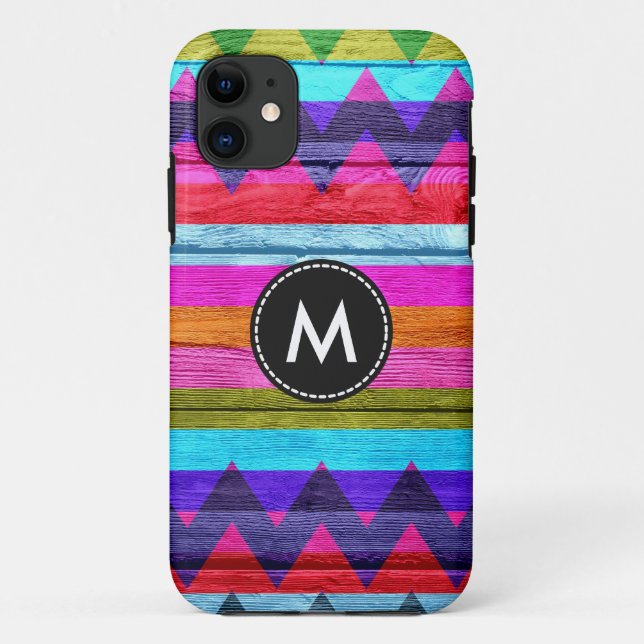 Colourful Chevron Stripes Wood #9 Case-Mate iPhone Case (Back)