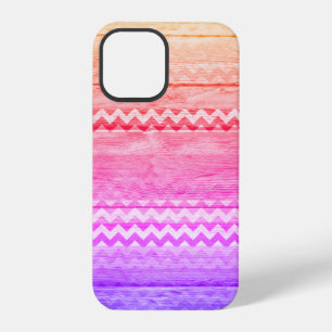 Colourful Chevron Stripes Wood Look #2 iPhone 12 Pro Case