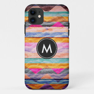 Colourful Chevron Stripes Wood Vintage #5 Case-Mate iPhone Case