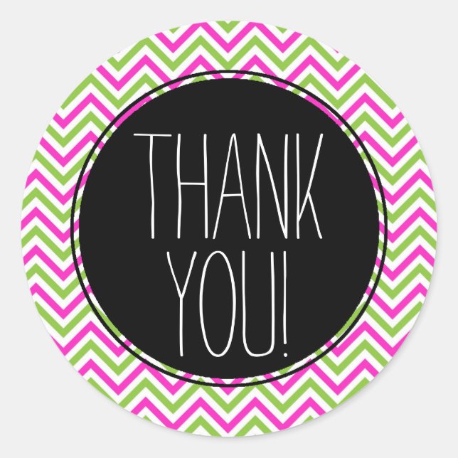 Colourful Chevron Thank You Sticker (Front)