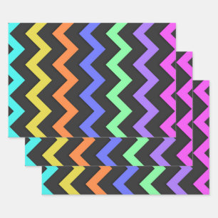 Colourful Chevron Vibrant Cool Summer Fun Pattern Wrapping Paper Sheet