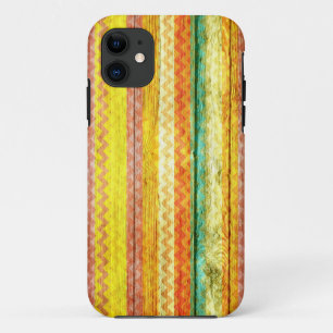 Colourful Chevron Wooden iPhone 11 Case