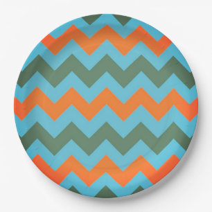 Colourful Chevron Zigzag Pattern #118 Paper Plate