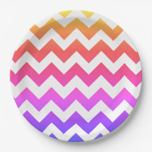 Colourful Chevron Zigzag Pattern #125 Paper Plate