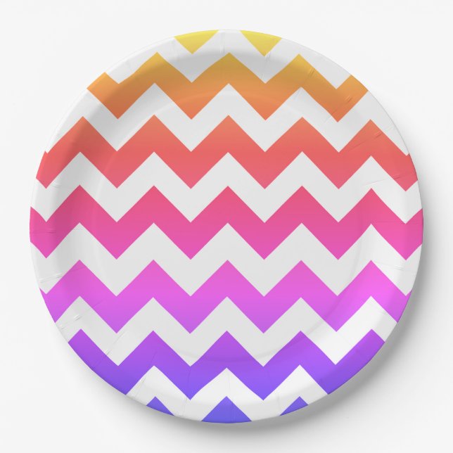 Colourful Chevron Zigzag Pattern #125 Paper Plate (Front)