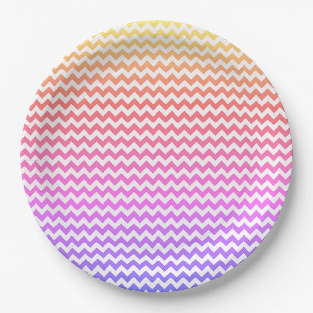 Colourful Chevron Zigzag Pattern #133 Paper Plate (Front)