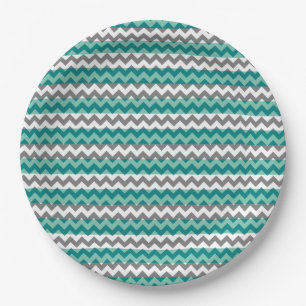 Colourful Chevron Zigzag Pattern #24 Paper Plate