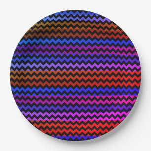 Colourful Chevron Zigzag Pattern #99 Paper Plate