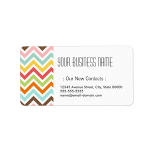 Colourful Chevron Zigzag Stripes Pattern Label