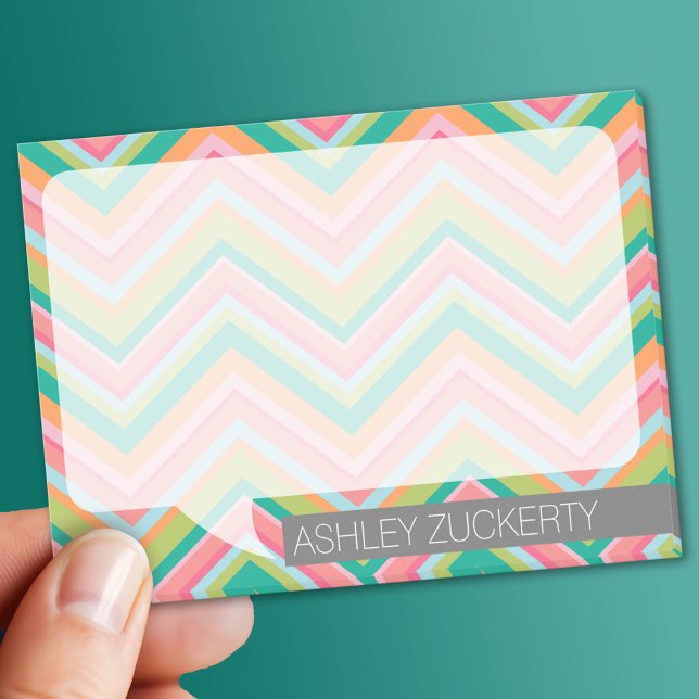 Colourful Chevrons Talk Bubble Personalised Name Post-it Notes (Custom Post It Notepad)