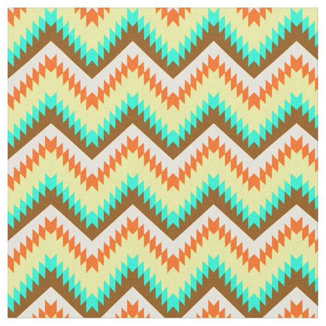 Colourful Chevrons Zig Zag Fabric (Close Up)
