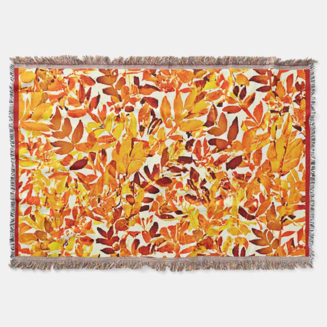 Colourful Chic Chroma Canopy Stylish Foliage Throw Blanket (Front)