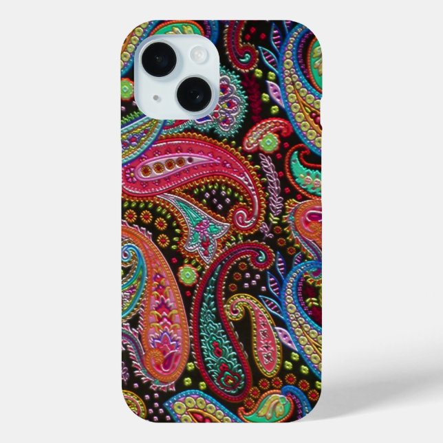 Colourful Chic Pretty Paisley Floral Art Pattern Case-Mate iPhone Case (Back)