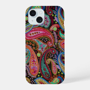 Colourful Chic Pretty Paisley Floral Art Pattern iPhone 15 Case