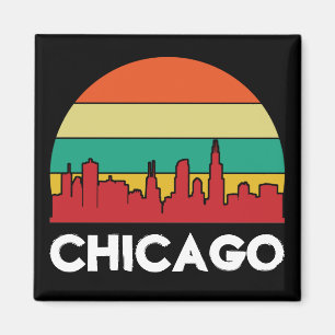 Colourful Chicago Windy City Cityscape Magnet