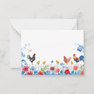 Colourful chick farm garden  card