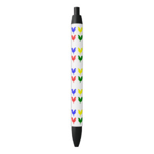 Colourful Chicken Black Ink Pen