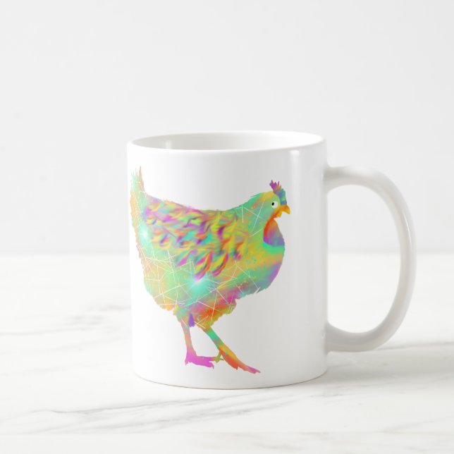 Colourful chicken cute illustration coffee mug (Right)