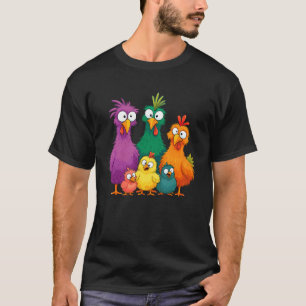 Colourful Chicken Men Women Boy Kid Crazy Chicken  T-Shirt