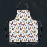 Colourful Chickens & Eggs Watercolor Pattern Apron<br><div class="desc">Enjoy this whimsical chickens and eggs pattern on this colourful apron.
 
 You can always add your own text. Let me know if you'd like something custom made. 
 
 If you buy it,  thank you! Be sure to share a pic on Instagram of it in action and tag me @shoshannahscribbles :)</div>