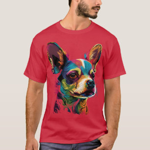 Colourful Chihuahua Art Dog Face Cute Puppy T-Shirt