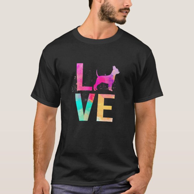 Colourful Chihuahua Dog Mum  Chihuahua T-Shirt (Front)