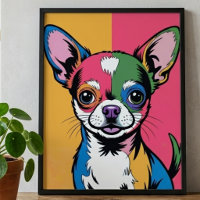 Colourful Chihuahua Dog Pop Art Portrait