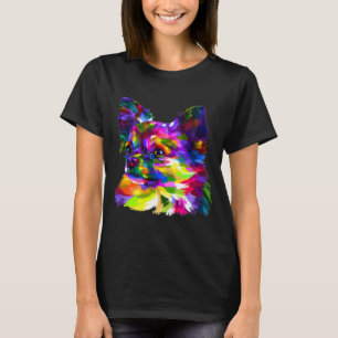 Colourful Chihuahua Head On Geometric Pop Art T-Shirt