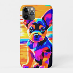 Colourful Chihuahua Puppy on Sunset Beach Case-Mate iPhone Case