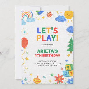 Colourful children birthday invitation
