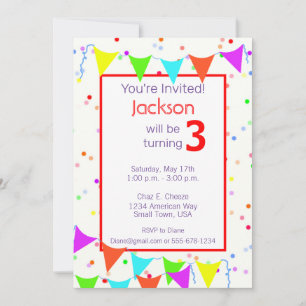 Colourful Children’s Birthday Party Invitation