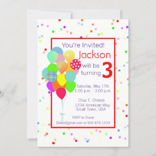 Colourful Children’s Birthday Party Invitation