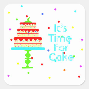 Colourful Children’s Birthday Party Square Sticker