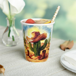 Colourful Children's Cowboy Birthday Paper Cups