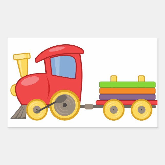 Colourful Child's Toy Train Sticker (Front)