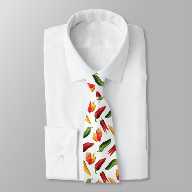 Colourful Chilli peppers Tie (Tied)