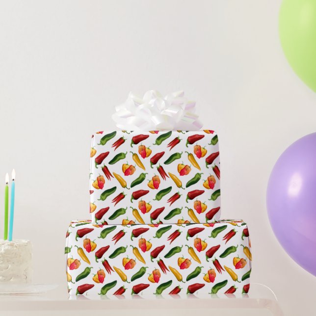Colourful Chilli peppers Wrapping Paper (Party Gifts)