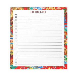 Colourful Chinese Auspicious Cloud Dragon Design Notepad