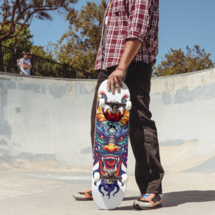 Colourful Chinese Dragon Skateboard
