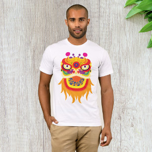 Colourful Chinese Lion Dance Head T-Shirt