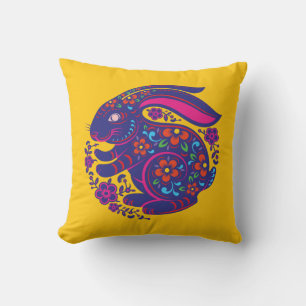 Colourful Chinese Year of the Rabbit T-Shirt Cushion