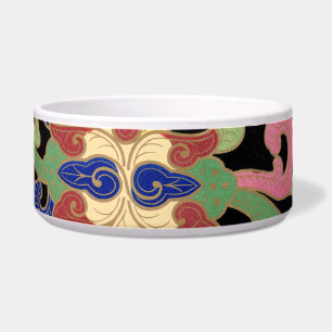 Colourful Chinoiserie Floral Pattern on Black