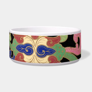 Colourful Chinoiserie Floral Pattern on Black