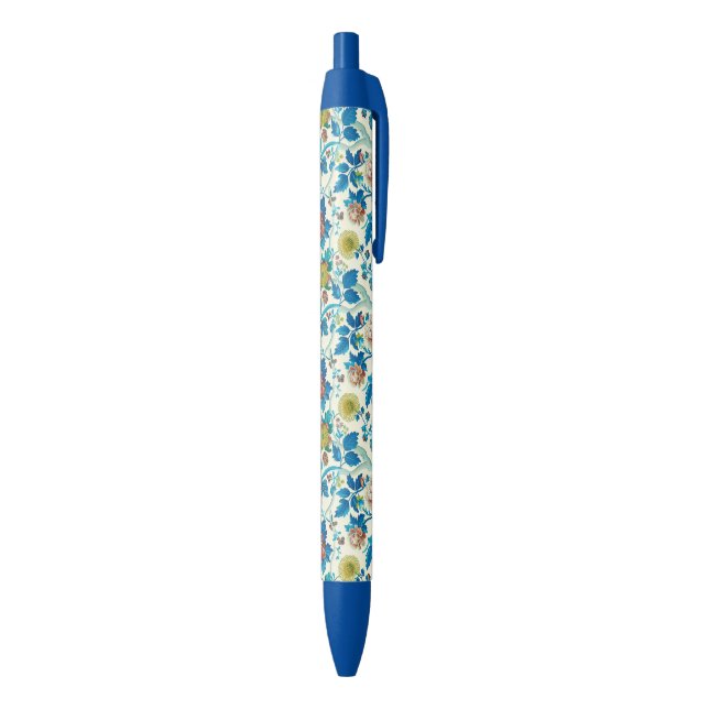 Colourful Chinoiserie Traditional Floral Pattern Blue Ink Pen (Bottom (Vertical))