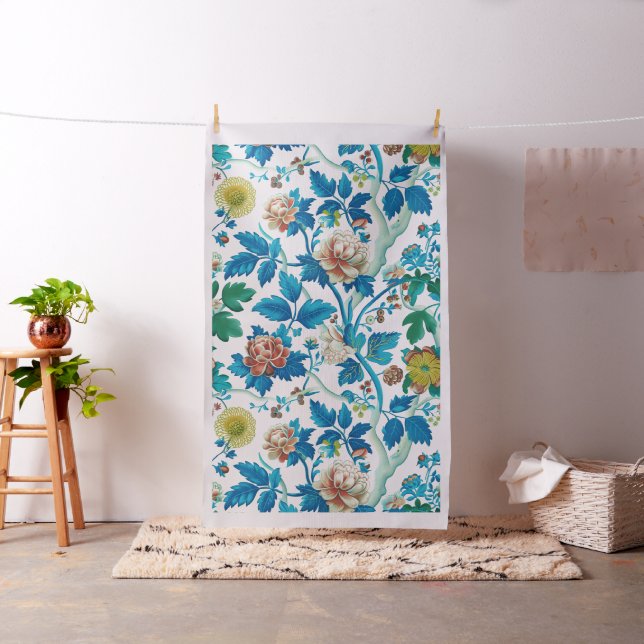 Colourful Chinoiserie Traditional Floral Pattern Fabric (In Situ)